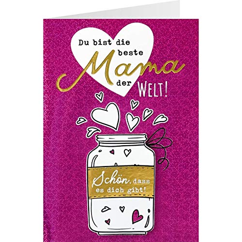 Sheepworld, Gruss & Co - 90562 - Klappkarte mit Glanz und Glitzerfolie, Du bist die beste Mama der Welt!, mit Umschlag Sheepworld, Gruss & Co - 90562 - Klappkarte mit Glanz und Glitzerfolie, Du bist die beste Mama der Welt!, mit Umschlag von Gruss und Co