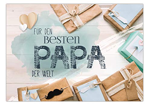 Grußkarte"Für den besten Papa der Welt." Klappkarte incl. Umschlag von Grusskartenwerk