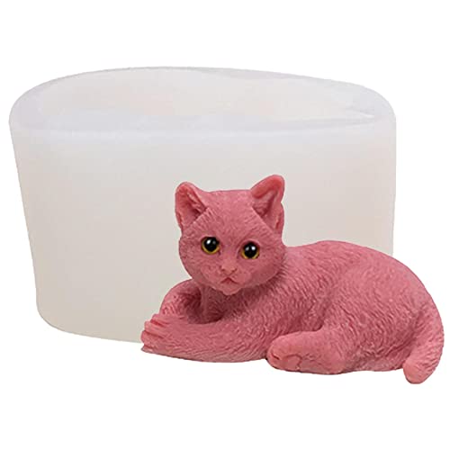 3D-Katze-Silikonform, Cartoon-schlafende Katze, Epoxidform, Gießform, Seifenform, Kerzenform, DIY-Handwerk von Gruwkue