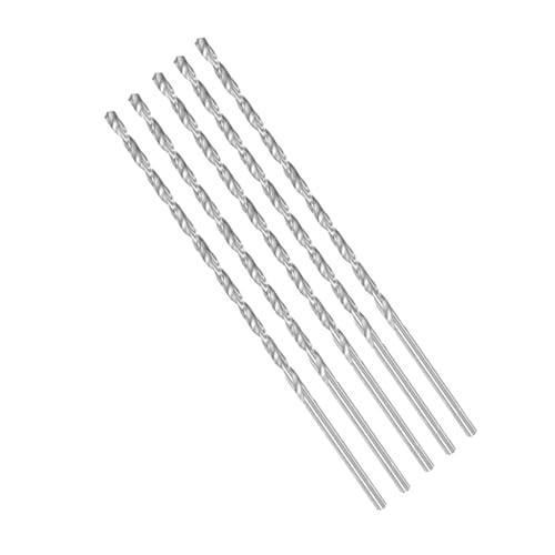 Extra lange Spiralbohrer mit geradem Schaft, 5 mm Verlängerung, Hochgeschwindigkeitsstahl-Spiralbohrer, 250 mm Länge, für Holz, Kunststoff, Aluminium, Eisen, Kupfer (5 Stück) von GsLxx