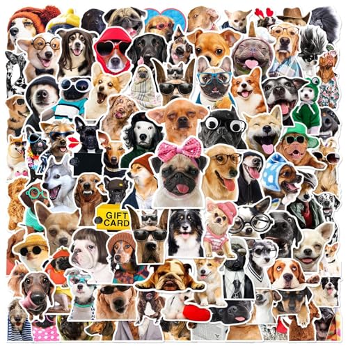 100 Stück Niedliche Hund Aufkleber für Laptop, Gepäck,Stoßstange,Kühlschrank,Auto,Motorrad,Gitarre,Wasserdicht Vinyl Kawaii Tier Aufkleber,Cartoon Stickers,Geeignet für Erwachsene Kinder (Hund) von Gsedaox