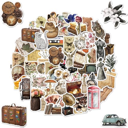 100 Vintage-Aufkleber, personalisiertes Retro-Design, Scrapbooking-Aufkleber, ästhetische Vinyl-Aufkleber, für Laptops, Edelstahlbecher, Koffer, Aufkleber für Jungen, Mädchen, Erwachsene 100 Vintage-Aufkleber, personalisiertes Retro-Design, Scrapbooking-Aufkleber, ästhetische Vinyl-Aufkleber, für Laptops, Edelstahlbecher, Koffer, Aufkleber für Jungen, Mädchen, Erwachsene von Gsedaox