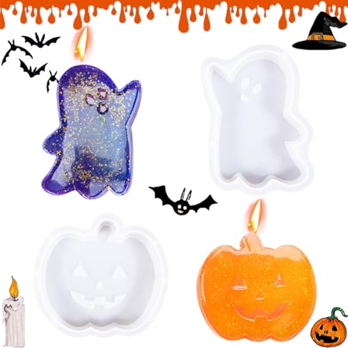 2 Stück Silikonform Kürbis Halloween Geist, Halloween Tischdeko,Silikonform Herbst Gießformen Silikon, Weihnachten Für Kerzenherstellung.Silikonformen Epoxidharz Gießformen Silikonformen von Gsedaox