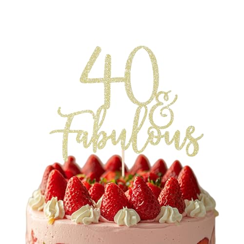 40 Geburtstag Deko Kuchen,Kuchenstecker,Kuchendeko Geburtstag, Glitter Torte Deko 40 Geburtstag Tortenstecker40 Geburtstag Männer Frauen,Happy 40th Birthday Deko(Gold) von Gsedaox