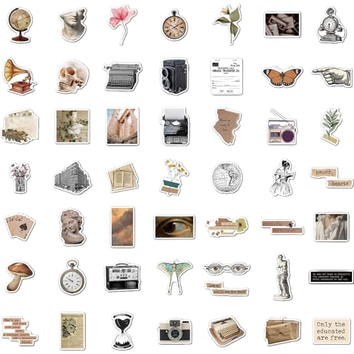 50 Stück Literarische Und Künstlerische Retro Aufkleber,Vintage Sticker Aesthetic Aufkleber,Sticker Aesthetic Für Wasserflaschen,Journaling Sticker,Laptop Stickers Für Scrapbook,Laptop,Teenager,Mädche 50 Stück Literarische Und Künstlerische Retro Aufkleber,Vintage Sticker Aesthetic Aufkleber,Sticker Aesthetic Für Wasserflaschen,Journaling Sticker,Laptop Stickers Für Scrapbook,Laptop,Teenager,Mädche von Gsedaox