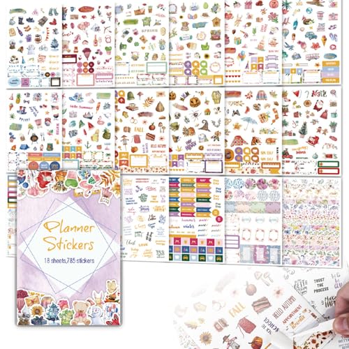 Aufkleber Sticker Set,Aufkleber Set Jahreszeiten, Diy Scrapbooking-Aufkleber Pack,785 Stück Set Für Journal, Tagebuch, Fotoalbum Oder Kalender, Bullet Journal Zubehör Stickerbuch. Aufkleber Sticker Set,Aufkleber Set Jahreszeiten, Diy Scrapbooking-Aufkleber Pack,785 Stück Set Für Journal, Tagebuch, Fotoalbum Oder Kalender, Bullet Journal Zubehör Stickerbuch. von Gsedaox