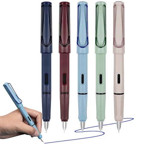 Gsedaox 5 Stück Füllfederhalter,Füllhalter Mit Ergonomischem Griff & Polierter Linkshänder Für Rechtshänder Und Linkshänder,Extra Feine Spitze, Bestes Geschenk Für Lehrer, Schüler, Kinder Und Freunde Gsedaox 5 Stück Füllfederhalter,Füllhalter Mit Ergonomischem Griff & Polierter Linkshänder Für Rechtshänder Und Linkshänder,Extra Feine Spitze, Bestes Geschenk Für Lehrer, Schüler, Kinder Und Freunde von Gsedaox