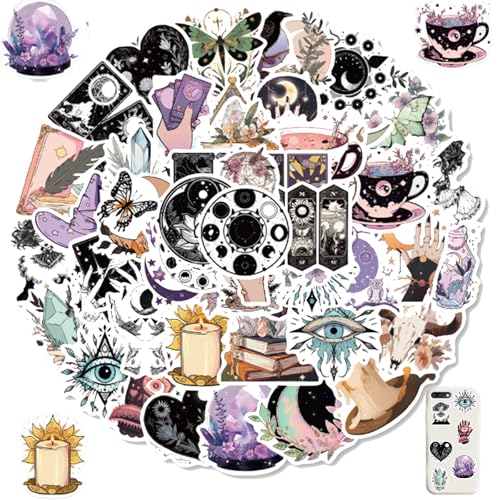 Hexen Aufkleber 50 Stück,Witchy Sticker Set Wasserfest, Wasserfeste Vinyl Sticker,Vintage Fantasy Sticker, Sticker Aesthetic Für Laptop Fahrrad Skateboard Motorrad Snowboard Koffer Hexen Aufkleber 50 Stück,Witchy Sticker Set Wasserfest, Wasserfeste Vinyl Sticker,Vintage Fantasy Sticker, Sticker Aesthetic Für Laptop Fahrrad Skateboard Motorrad Snowboard Koffer von Gsedaox