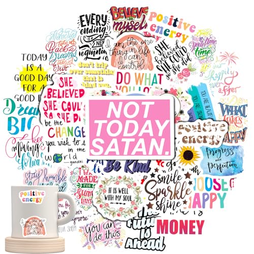 Sticker Sprüche 50 Pcs Motivation Aufkleber, Inspirierende Zitate Aufkleber Set Motivation, Aesthetic, Wasserfeste Vinyl,Kreatives Diy Für Laptop Mobiltelefone Skateboard Gep von Gsedaox