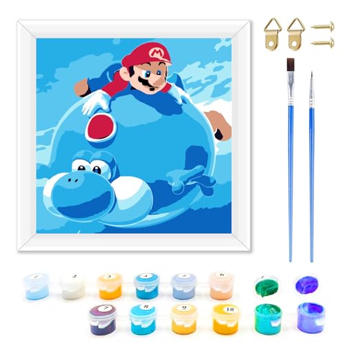 Gsnoniwi Malen Nach Zahlen für Kinder und Erwachsene Gemälde DIY Handbemalte Kits mit 2 Pinsel und Rahmen, 20 X 20cm, Malen Nach Zahlen Junior für Wohndekoration und Geschenke Gsnoniwi Malen Nach Zahlen für Kinder und Erwachsene Gemälde DIY Handbemalte Kits mit 2 Pinsel und Rahmen, 20 X 20cm, Malen Nach Zahlen Junior für Wohndekoration und Geschenke von Gsnoniwi