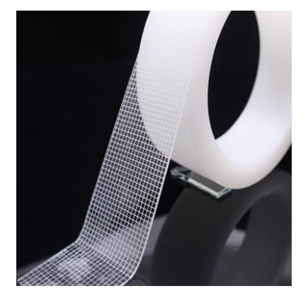 Gsrhzd Doppelseitiges Klebeband, Doppelseitiges Klebeband Extra Stark, 10m Durchsichtig Gitter Spurlos Doppelklebeband, Abnehmbar Double Sided Tape für Foto, Dekorationen, Haken usw (1cm Breite) von Gsrhzd