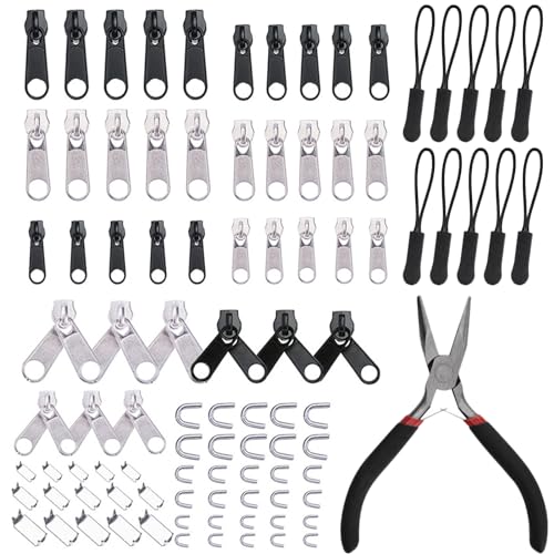 Gsrhzd Reißverschluss Reparatur Set, 95 Stück Reissverschluss Reparatur, Reisverschlussreparaturset Zipper, mit Reißverschluss Installieren Sie Zangen, für Bekleidung, Koffer, Taschen, Jacke, Jeans Gsrhzd Reißverschluss Reparatur Set, 95 Stück Reissverschluss Reparatur, Reisverschlussreparaturset Zipper, mit Reißverschluss Installieren Sie Zangen, für Bekleidung, Koffer, Taschen, Jacke, Jeans von Gsrhzd