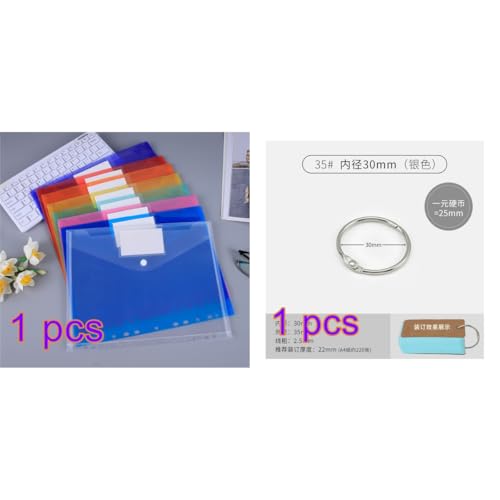 Gsrhzd dokumententasche A4, 12 Stück 6 Farben dokumentenmappe A4 zum abheften mit Etikettentaschen Druckknopf, 11 Löchern Transparent Dokumentenmappe für Dokumente Organisieren Bürobedarf Hausaufgaben von Gsrhzd