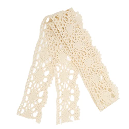 10 Yards Baumwoll -Spitzenband, 4 cm Breite DIY -Spitzenverkleidung Stickerei Spitze für Brauthochzeitsdekoration Weihnachtspaketnähung Handwerksversorgung (Beige) von Gsycle