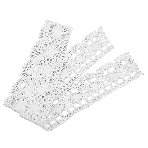 10 Yards Baumwoll -Spitzenband, 4 cm Breite DIY -Spitzenverkleidung Stickerei Spitze für Brauthochzeitsdekoration Weihnachtspaketnähung Handwerksversorgung (White) von Gsycle