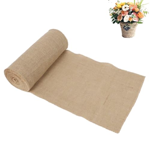 10 m Sackleinenrolle, handgefertigte Jute -Sackleinen -Band Jute Stoff Gartenbaumwicke für Kunsthandwerk Hochzeitshäuser und DIY -Projekte von Gsycle
