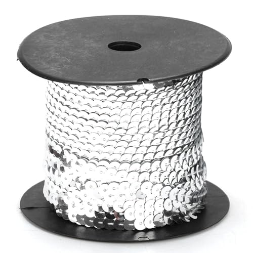100 -Yard -runde Paillon -Schnur, 6mm Plastik -Paillettenband -Flecht -Zopfverkleidung zum Nähen von Handwerkskleidern Kostümzubehör (100 Meter/Volumen) von Gsycle