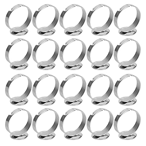 20 PCS Semi Finished Ring Base, 12mm Adjustable Stainless Steel Pad Ring Bases Flat Rings Bases Flat Round Pad For Jewelry Accessories 20 PCS Semi Finished Ring Base, 12mm Adjustable Stainless Steel Pad Ring Bases Flat Rings Bases Flat Round Pad For Jewelry Accessories von Gsycle