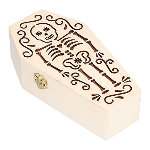 2pcs unvollendete Holz Sargschachtel, 7in DIY Holz Begräbnis Särge Halloween Partydekorationen für kleine Haustier -Beerdigungen Crafts Party Treat Tabletts Tabletts (Schädel -Skelett) von Gsycle