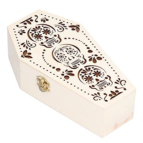 2pcs unvollendete Holz Sargschachtel, 7in DIY Holz Begräbnis Särge Halloween Partydekorationen für kleine Haustier -Beerdigungen Crafts Party Treat Tabletts Tabletts (Schädelkopf) von Gsycle