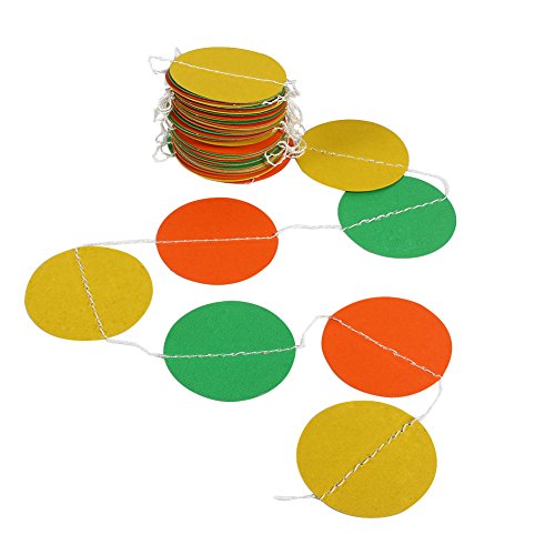 4m Buntes Papierkreis, runder hängender Papierkreis Girlande Kettenketten -Tür Girlande für Hochzeitsfeierdekoration (Gelb, Orange und Grün (rund)) von Gsycle