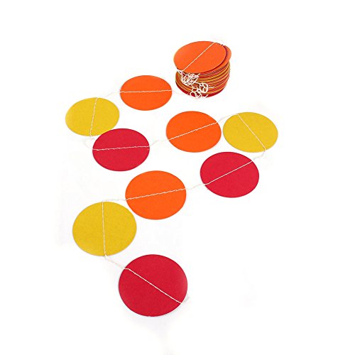 4m Buntes Papierkreis, runder hängender Papierkreis Girlande Kettenketten -Tür Girlande für Hochzeitsfeierdekoration (Gelb, Orange und Rot) von Gsycle