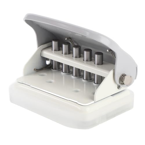 5 Löcher Binder Hole Puncher, Mini DIY Spiral Hole Punch Perforadora Smart Click Puncher für A4 A5 B5 Notebook Scrapbook (Grau) von Gsycle