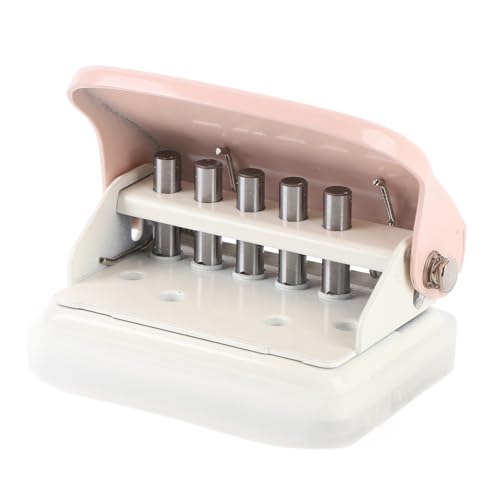 5 Löcher Binder Hole Puncher, Mini DIY Spiral Hole Punch Perforadora Smart Click Puncher für A4 A5 B5 Notebook Scrapbook (Rosig) von Gsycle