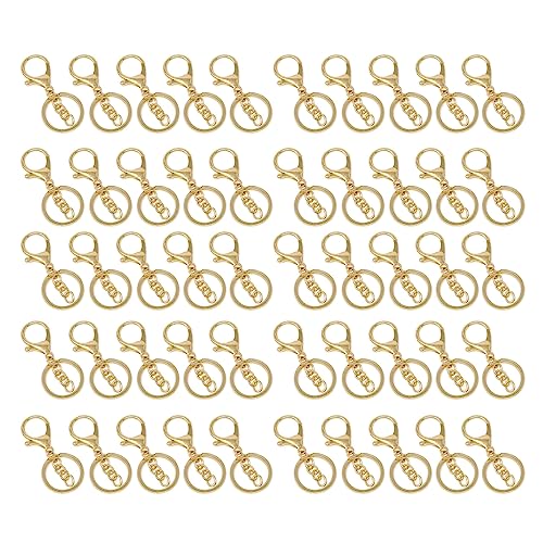 50PCS Claw Verschlüsse, Legierung goldene polierte DIY Schlüsselanhänger Haken Handwerk Metall Schlüssel drehbare Schlüsselanhänger Clip für Reisen von Gsycle