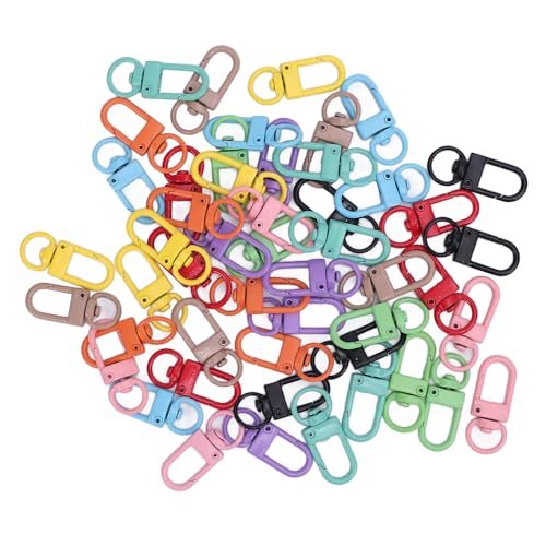 50pcs farbenfrohe Schwenkschnapphaken, 10 Farben Eisen Lanyard Clips Schlüsselbund Clip Schmuckverschluss Trigger Snap Hooks DIY -Zubehör für Beutelschlüsselschmuck machen von Gsycle