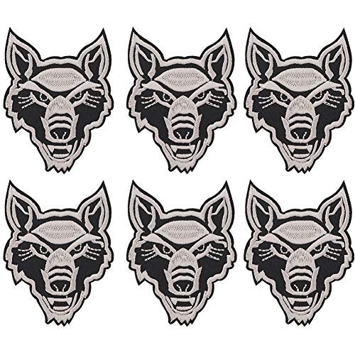 6 PCS Coyote Patch, Cute Wolf Cub Iron On Patches Wolf Head Backing Stickers Iron On Applique For Jeans Shirts Clothes Pants Handmade (Grey wolf head) von Gsycle