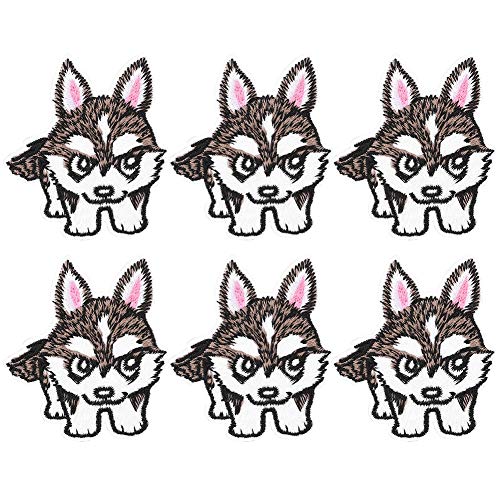 6 PCS Coyote Patch, Cute Wolf Cub Iron On Patches Wolf Head Backing Stickers Iron On Applique For Jeans Shirts Clothes Pants Handmade (Standing little wolf) von Gsycle