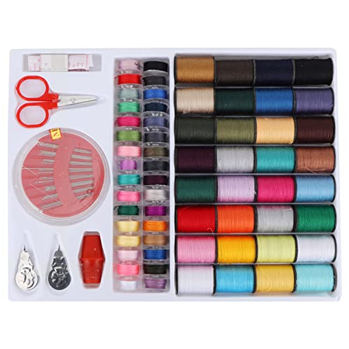 64 PCs Nähmaschinengewinde, farbenohe Kunststoff-Spulennähenversorgungsgewinde Gewinde Baumwollgewinde zum Nähen für Home -197 (Farbe zufällig) von Gsycle