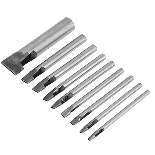 9-teiliger ovaler Locher, 2 mm hohler Ledernähstanzer, Gürtelschneider, hohles DIY-Werkzeug für die Herstellung von Uhrenarmbändern und Gürteln aus Leder von Gsycle