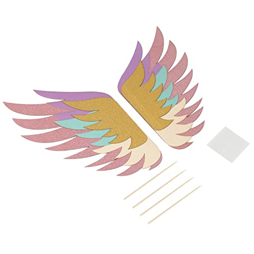 Angel Food Cake, einzigartige Kuchenflügel-Dekorations-Requisiten, Einsatz-Ornament-Kuchenaufsatz mit Flügeln für Hochzeit, Geburtstag, Party (Pink) von Gsycle