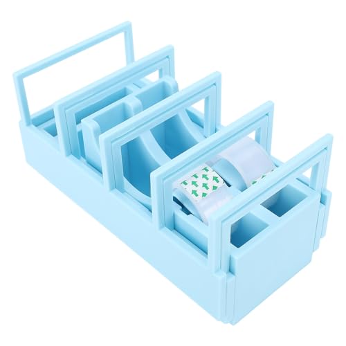 Blauer Klebebandspender, Kunststoff faltbarer tragbarer Etikettspender mit 2 PCS -Klebeband für Verpackung, Schule, Büro und Zuhause von Gsycle