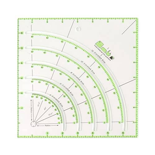 Gsycle 20,3 cm Acryl-Quilt-Lineal, klare Bögen, Fächer, Quilt-Kreisschneider, Lineal, Formschnitt-Lineal, Quilt-Schneidwerkzeuge für Patchwork, Nähen, Bastelwerkzeug Gsycle 20,3 cm Acryl-Quilt-Lineal, klare Bögen, Fächer, Quilt-Kreisschneider, Lineal, Formschnitt-Lineal, Quilt-Schneidwerkzeuge für Patchwork, Nähen, Bastelwerkzeug von Gsycle