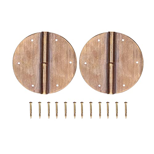 Gsycle 2Set 6 cm runde Messingscharniere, chinesische antike Scharnier -Schmuckkasten -Hardware -Zubehör für Vintage -Holzhüllen, Schränke, Werkzeugkasten, Weinboxen von Gsycle