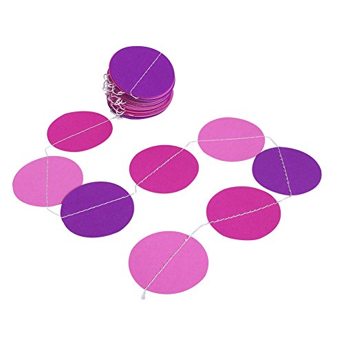 Gsycle 4m Buntes Papierkreis, runder hängender Papierkreis Girlande Kettenketten -Tür Girlande für Hochzeitsfeierdekoration (Roserot, Rosa und Lila) von Gsycle
