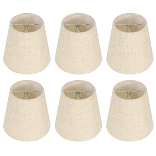 Gsycle 6 Stück Clip-on-Lampenschirme, Kleiner Lampenschirm, Clip-on-Glühbirnen-Lampenschirme aus Leinenstoff Für Tischlampen, Kronleuchter-Lampenschirm, 5,5 X 5,2 X 3,5 Zoll Gsycle 6 Stück Clip-on-Lampenschirme, Kleiner Lampenschirm, Clip-on-Glühbirnen-Lampenschirme aus Leinenstoff Für Tischlampen, Kronleuchter-Lampenschirm, 5,5 X 5,2 X 3,5 Zoll von Gsycle