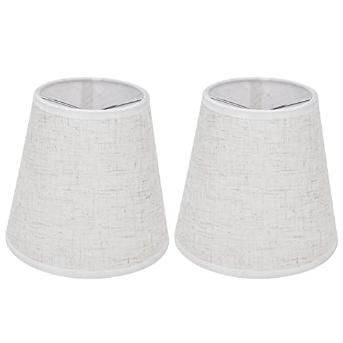 Gsycle Lampenschirme, 2 Stück, Tischlampenschirme, Clip-on-Lampenschirm, Lampenschirme Für Stehlampen, Trommellampenschirme, Wandlampenschirm Für Zuhause(Weiß) von Gsycle