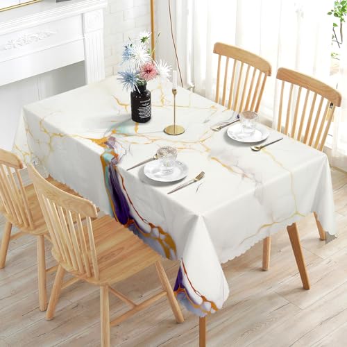 Tischdecke Rechteckig Florals Garten Landhausstil Tischdecken Abwaschbare und Knitterfreie Blumentischdecken Table Cloth für Esszimmer, Esstisch, Couchtisch, Gartentisch 150x220cm von GthreeD