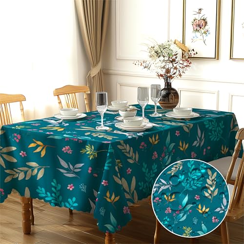 Tischdecke Rechteckig Blumen Frühling und Sommer Polyester Tischtuch Outdoor Abwaschbar Tischdecken Geeignet für Party Picknick Essen Garten 140x180cm von GthreeD