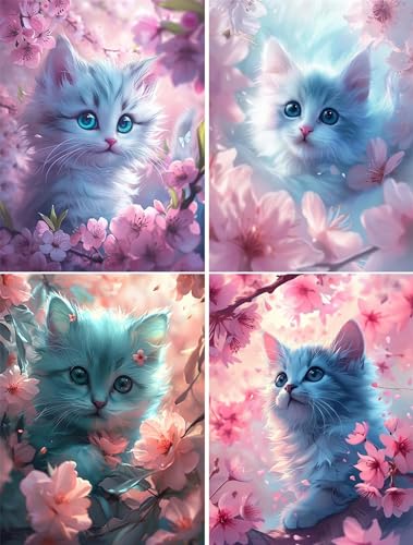 Diamond Painting Katzen,4 Pack Diamond Painting Set 15x20cm,5D DIY Diamond Art Painting Kits Kinder,Vollbohrer Diamant Malerei Kits,Diamant Stickerei Malerei Bilder Erwachsene für Wand Dekor Blumen Diamond Painting Katzen,4 Pack Diamond Painting Set 15x20cm,5D DIY Diamond Art Painting Kits Kinder,Vollbohrer Diamant Malerei Kits,Diamant Stickerei Malerei Bilder Erwachsene für Wand Dekor Blumen von Gtohoo