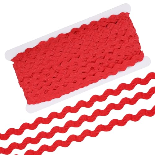 RIC Rac Trim, 5mm 25m Rote Wellenförmige Geflochtene Borte Fransenbesatz Gewebte Spitze Ric Rac Band für Nähen Kleidung Kleid DIY Basteln Geschenkverpackung Hochzeit Weihnachtsfeier Dekoration RIC Rac Trim, 5mm 25m Rote Wellenförmige Geflochtene Borte Fransenbesatz Gewebte Spitze Ric Rac Band für Nähen Kleidung Kleid DIY Basteln Geschenkverpackung Hochzeit Weihnachtsfeier Dekoration von Gtziqa