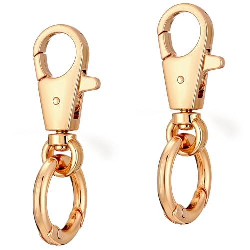Schlüsselbund-Clip mit doppelter Öffnung, robuste Zinklegierung, drehbarer Karabinerverschluss mit Schlüsselring, Feder-Karabinerhaken für Schmuck, Schlüsselband, Basteln, Geldbörse, Camping von Gtziqa