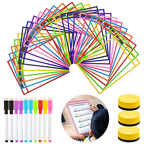 Dry Erase Taschen, GuKKK 25 Stück Lern und Sammeltaschen, Wiederverwendbar Abwischbare durchsichtige Hüllen Schreibwaren, für Klassenzimmer, Home, oder Arbeit Erase Schreibwaren, 35.5×25.5 cm Dry Erase Taschen, GuKKK 25 Stück Lern und Sammeltaschen, Wiederverwendbar Abwischbare durchsichtige Hüllen Schreibwaren, für Klassenzimmer, Home, oder Arbeit Erase Schreibwaren, 35.5×25.5 cm von GuKKK