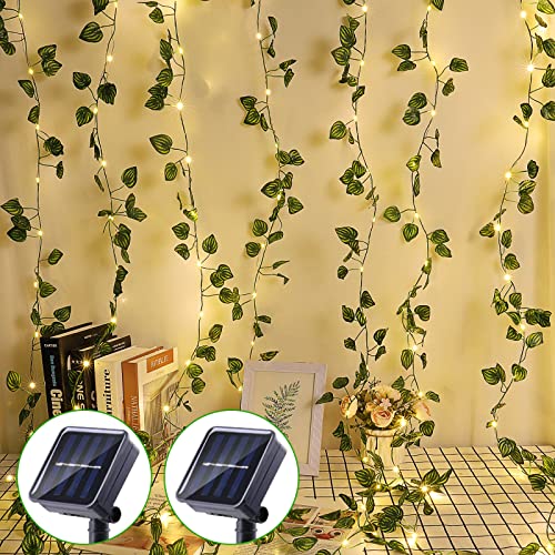GuKKK [2 Stück Lichterkette Außen Solar, 200LED 20M/65Ft Künstlicher Efeu Lichterkette 8 Modi, Wasserdicht Solarlichterkette, für Garten, Balkon, Hochzeit, Zaun, Camping, Weihnachten, Dekorationen GuKKK [2 Stück Lichterkette Außen Solar, 200LED 20M/65Ft Künstlicher Efeu Lichterkette 8 Modi, Wasserdicht Solarlichterkette, für Garten, Balkon, Hochzeit, Zaun, Camping, Weihnachten, Dekorationen von GuKKK
