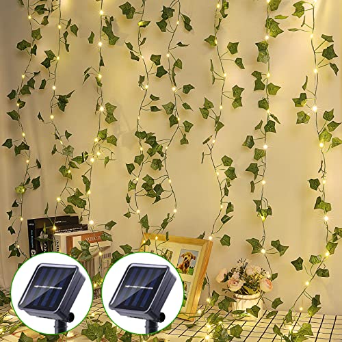 GuKKK [2 Stück Lichterkette Außen Solar, 200LED 20M/65Ft Künstlicher Efeu Lichterkette 8 Modi, Wasserdicht Solarlichterkette, für Garten, Balkon, Hochzeit, Zaun, Camping, Weihnachten, Dekorationen GuKKK [2 Stück Lichterkette Außen Solar, 200LED 20M/65Ft Künstlicher Efeu Lichterkette 8 Modi, Wasserdicht Solarlichterkette, für Garten, Balkon, Hochzeit, Zaun, Camping, Weihnachten, Dekorationen von GuKKK