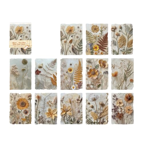 23 Blatt Retro-Scrapbooking-Bögen, geprägtes Blumenblatt-Papier für Scrapbooking, Fotoalbum, Tagebuch, Notizbuch, Blumenpapier 23 Blatt Retro-Scrapbooking-Bögen, geprägtes Blumenblatt-Papier für Scrapbooking, Fotoalbum, Tagebuch, Notizbuch, Blumenpapier von Guaber